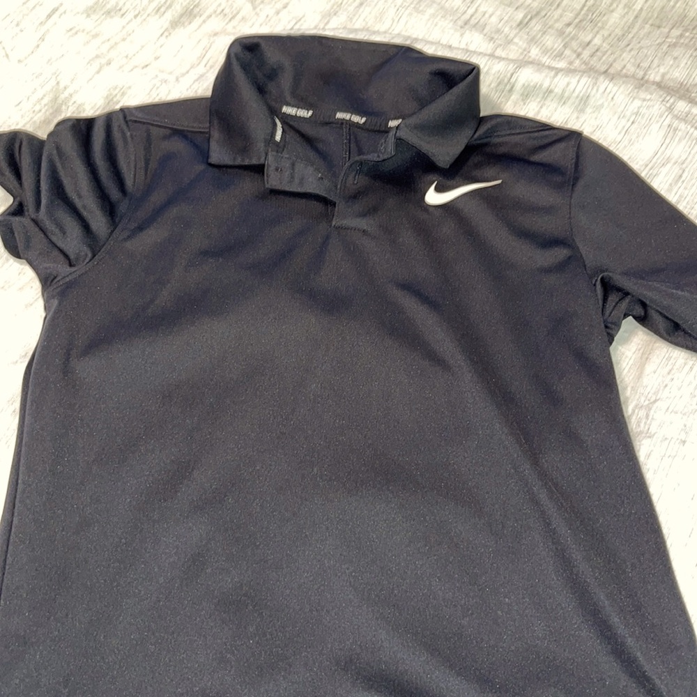 Boys black golf shirt - medium - Nike